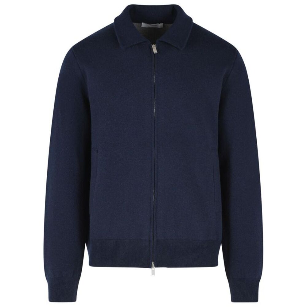 Lardini 'Double' Navy Wool Bomber Jacket Men